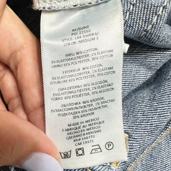 NWT RE/DONE Originals 90s High Rise Ankle Crop Jeans Medium Blue Women 31 - Picture 5 of 11